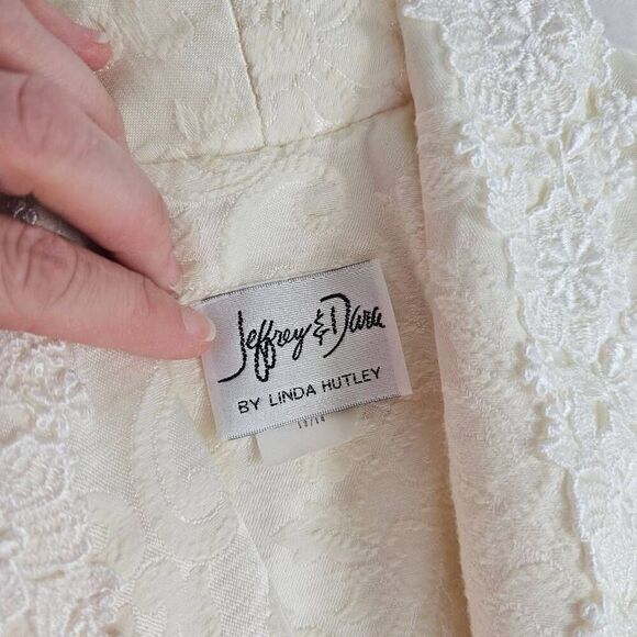 Vintage 80's 2-Piece Jacket Skirt Cream 14 - Picture 7 of 9